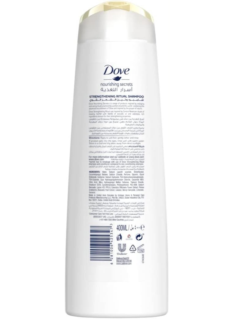 Dove Nourishing Secrets Strengthening Ritual Shampoo with Avocado Oil & Calendula - 400ml - Image 2